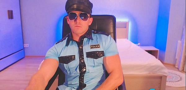  Pablo Coco - Flirt4Free - Ripped Cop Strips Off His Uniform to Beat His Big Baton